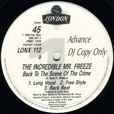 THE INCREDIBLE MR. FREEZE - Back To The Scene Of The Crime
