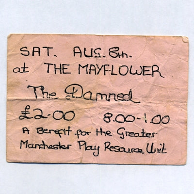 THE DAMNED - Ticket - The Mayflower, Manchester, 8th Aug 1