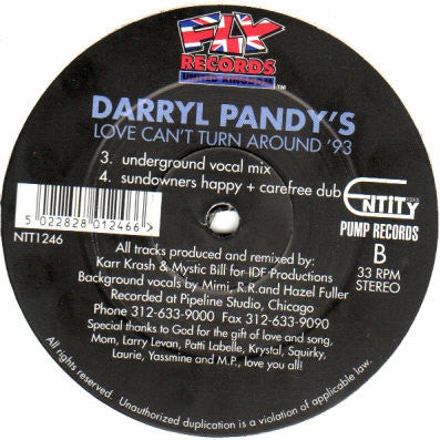 DARRYL PANDY'S - Love Can't Turn Around '93