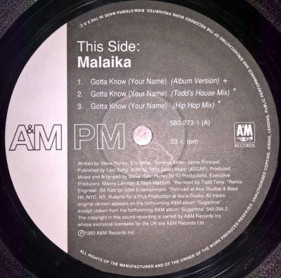 MALAIKA - Gotta Know (Your Name)