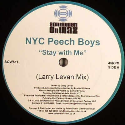 NYC PEECH BOYS / MAN FRIDAY - Stay With Me / It's In The Rhythm (Larry Levan Mixes)