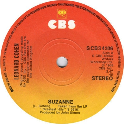 LEONARD COHEN - Suzanne