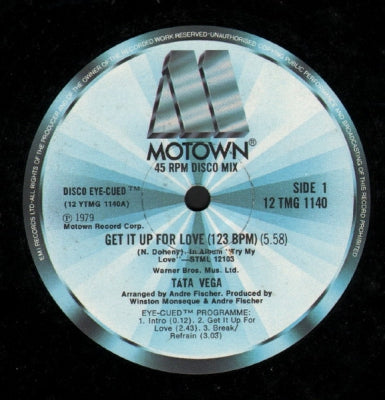 TATA VEGA - Get It Up For Love / I Just Keep Thinking About You