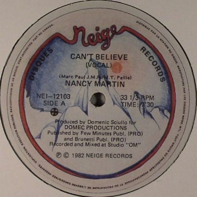 NANCY MARTIN - Can't Believe