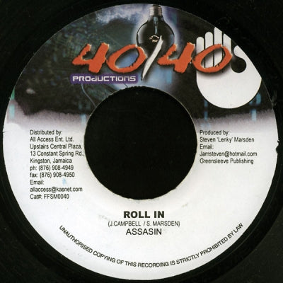 ASSASIN / STEVEN "LENKY" MARSDEN - Roll In / Travel Instrumental 20/50