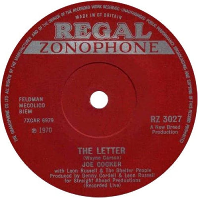 JOE COCKER WITH LEON RUSSELL & THE SHELTER PEOPLE - The Letter / Space Captain