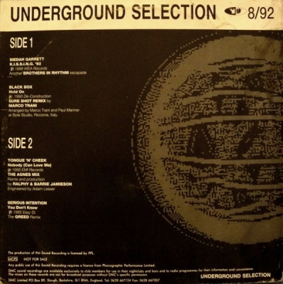 VARIOUS - Underground Selection 8/92