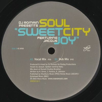 DJ ROMAIN PRESENTS SOUL CITY - Sweet Joy