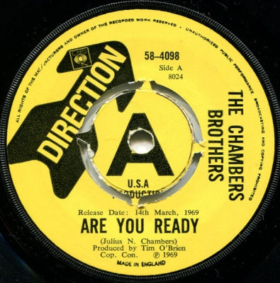 THE CHAMBERS BROTHERS - Are You Ready / You Got The Power To Turn Me On