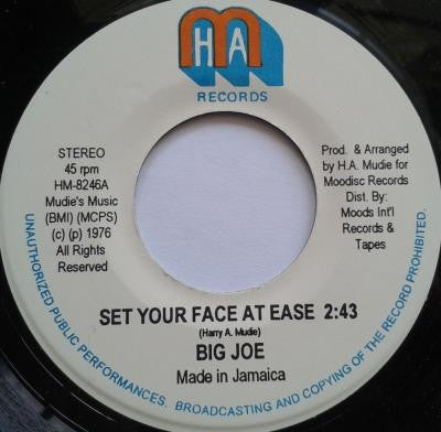 BIG JOE / MUDIES ALL STARS - Set Your Face At Ease / Dub