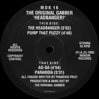 THE ORIGINAL GABBER - Headbanger!