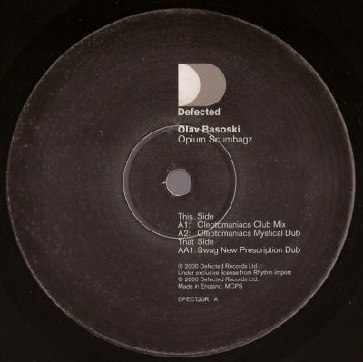 OLAV BASOSKI - Opium Scumbagz (Remixes)