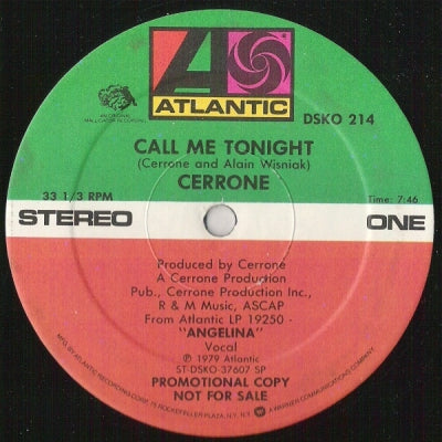 CERRONE / KONGAS - Call Me Tonight / Gimme Some Loving