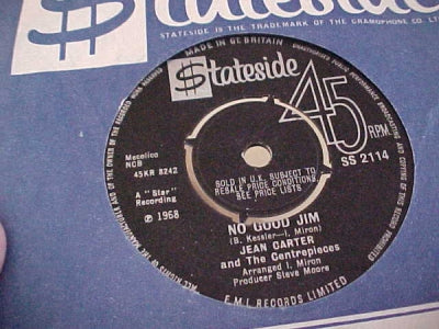 JEAN CARTER AND THE CENTREPIECES - No Good Jim / And None
