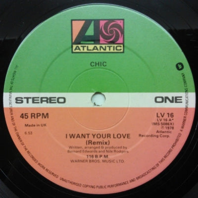 CHIC - I Want Your Love (Remix) / Le Freak / Chic Cheer