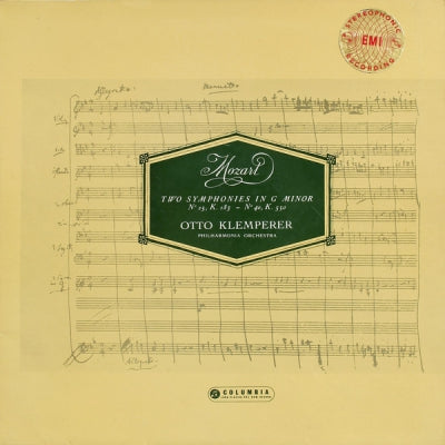 MOZART, OTTO KLEMPERER, PHILHARMONIA ORCHESTRA - Two Symphonies In G Minor: No. 25, K. 183 – No. 40, K. 550