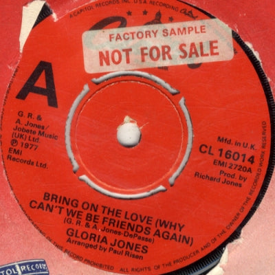 GLORIA JONES - Bring On The Love (Why Can't We Be Friends Again)