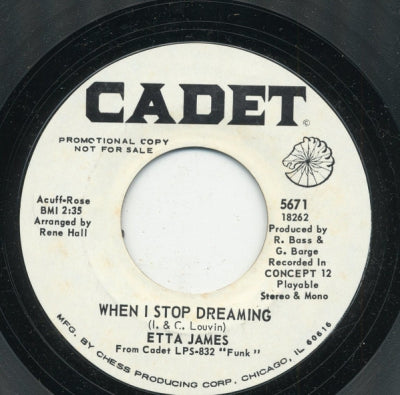 ETTA JAMES - When I Stop Dreaming / Sound Of Love