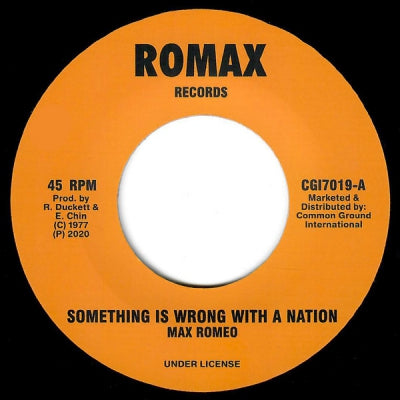 MAX ROMEO / JACKIE MITTOO - Something Is Wrong With A Nation