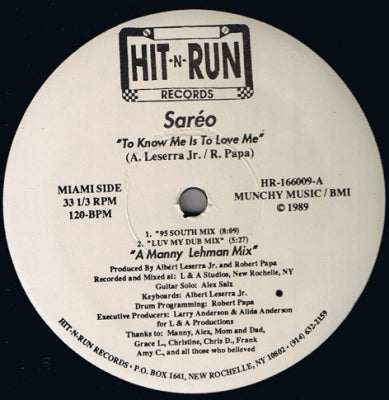 SAREO - To Know Me Is To Love Me