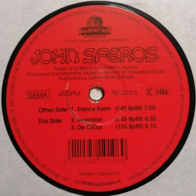 JOHN SFEROS - Trance Form / Invention / De Cicos