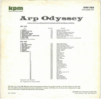 ALAN HAWKSHAW - Arp Odyssey