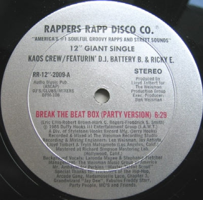 KAOS CREW FEATURIN' D.J. BATTERY B. & RICKY E. - Break The Beat Box