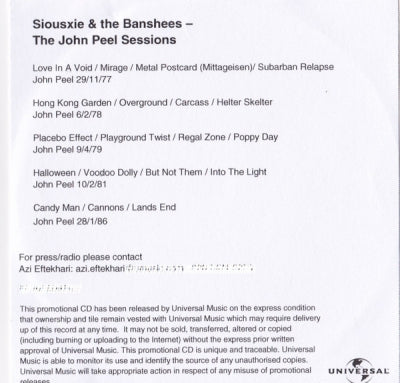 SIOUXSIE AND THE BANSHEES - The John Peel Sessions