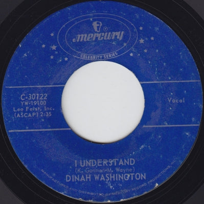 DINAH WASHINGTON - I Understand / This Bitter Earth