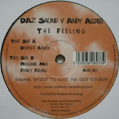 DAZ SAUND V ANDY ALLDER - The Feeling / Funky Feeling