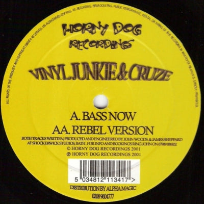 VINYL JUNKIE & CRUZE - Bass Now / Rebel Version
