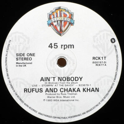 RUFUS AND CHAKA KHAN - Ain't Nobody / Stop On By / Don't Go To Strangers