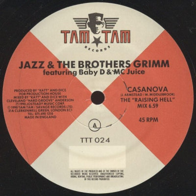JAZZ & THE BROTHERS GRIMM - Casanova / Yellow Can