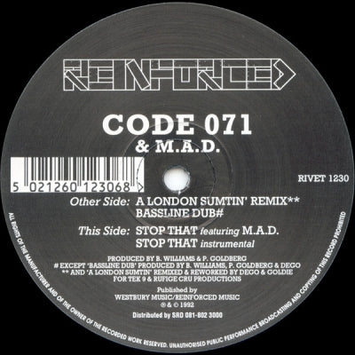 CODE 071 & M.A.D - A London Sumtin' (Remix) / Bassline Dub / Stop That