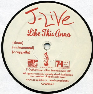 J-LIVE - Like This Anna / MCee / 3 Out Of 7