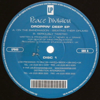 PEACE DIVISION - Droppin' Deep EP