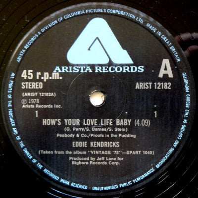 EDDIE KENDRICKS - How's Your Love Life Baby / Ain't No Smoke Without Fire