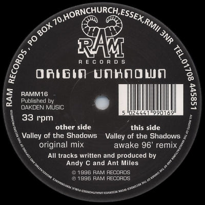 ORIGIN UNKNOWN - Valley Of The Shadows