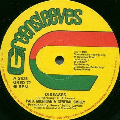 PAPA MICHIGAN & GENERAL SMILEY / LITTLE JOHN - Diseases / Dance Hall Style