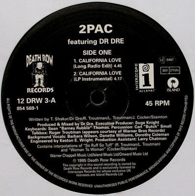 2PAC - California Love E.P. Featuring Dr. Dre.