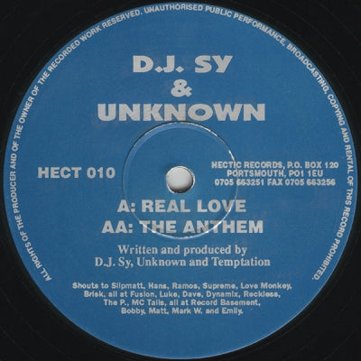 SY & UNKNOWN - Real Love / The Anthem