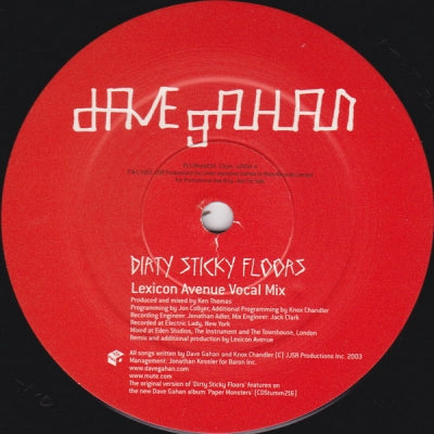 DAVE GAHAN - Dirty Sticky Floors