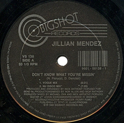 JILLIAN MENDEZ - Don't Know What You're Missin'