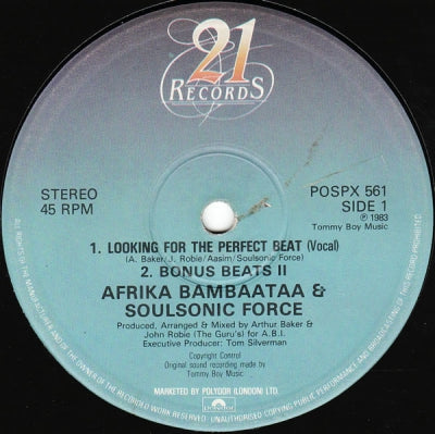 AFRIKA BAMBAATAA AND THE SOULSONIC FORCE - Looking For the Perfect Beat
