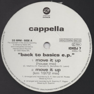 CAPPELLA - Back To Basics E.P.