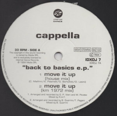 CAPPELLA - Back To Basics E.P.