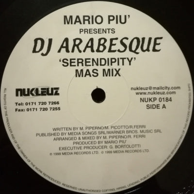 MARIO PIU' AKA DJ ARABESQUE - Serendipity