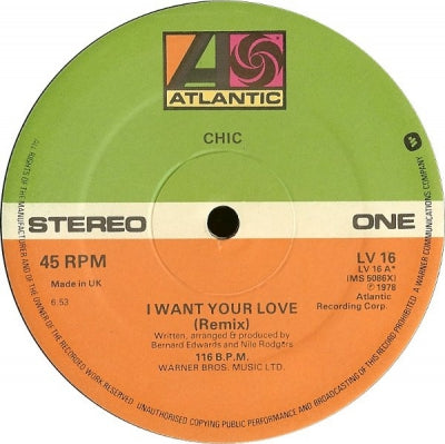 CHIC - I Want Your Love (Remix) / Le Freak / Chic Cheer