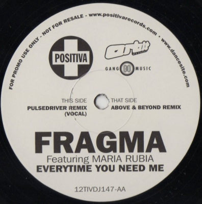 FRAGMA FEATURING MARIA RUBIA - Everytime You Need Me