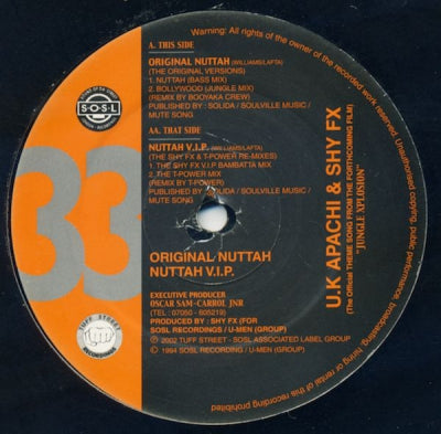 UK APACHI & SHY FX - Original Nuttah